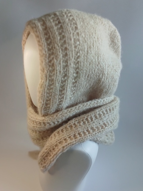 Balaclava - kaptur wiązany / alpaca - ecru
