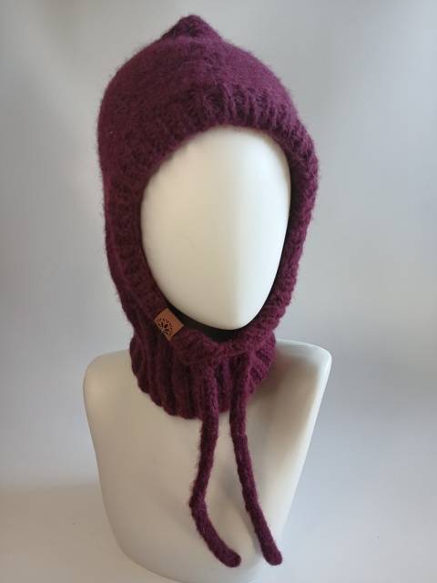 Balaclava alpaca - wiśniowy