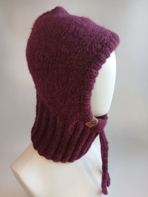 Balaclava alpaca - wiśniowy