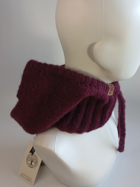 Balaclava alpaca - wiśniowy