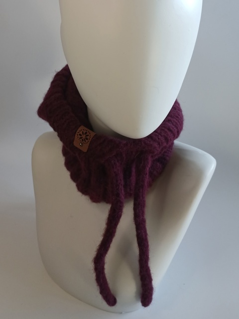 Balaclava alpaca - wiśniowy