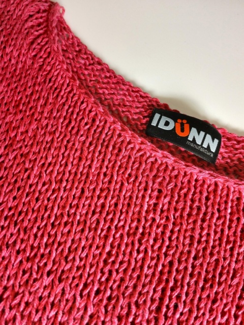Top prosty len i bawełna - magenta